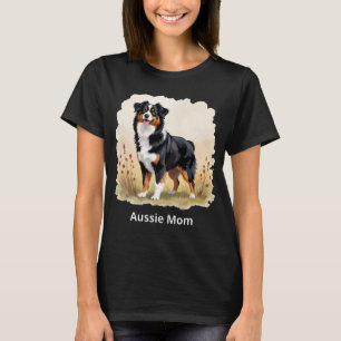 Australische Herdershond Zwarte Tricolor Aussie Mo T-shirt