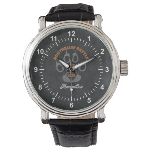 Australische hond van de veestapel grijs horloge