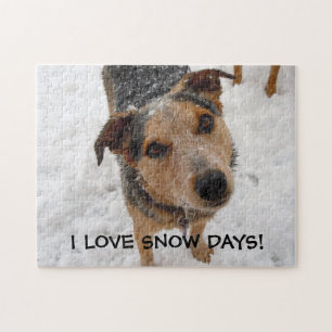 Australische hondjes houden van sneeuwdagen legpuzzel