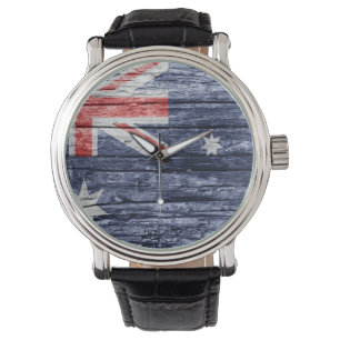 Australische houten vlag horloge