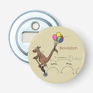 Australische humor kangaroo cartoon afbeelding button flesopener