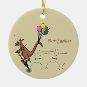 Australische humor kangaroo cartoon afbeelding keramisch ornament