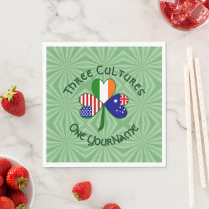Australische Ierse Vlaggen van de VS Shamrock Verj Servet