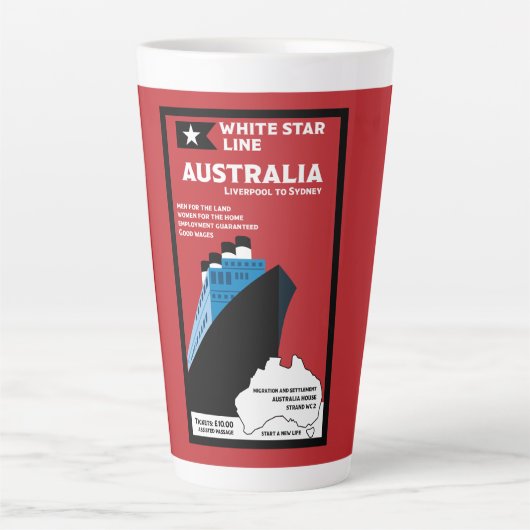 Australische immigratie  kunst latte mok (Voorkant)