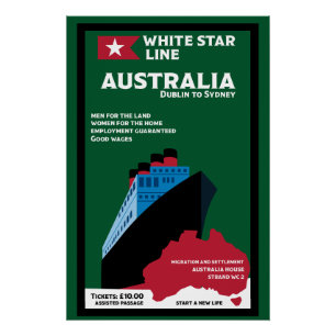 Australische immigratie  kunst perfect poster