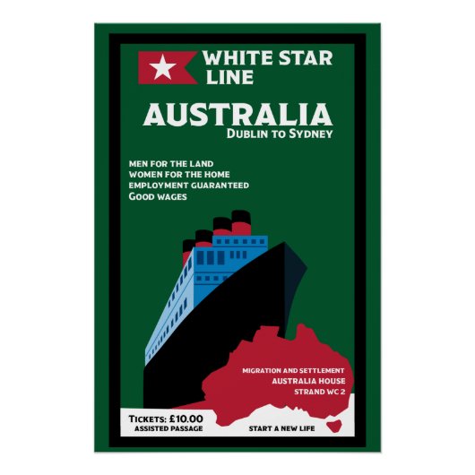 Australische immigratie  kunst perfect poster (Voorkant)