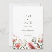 Australische inheemse aquarel Wildflower Save The Date (Voorkant)