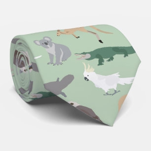 Australische inheemse dieren eucalyptus groen patr stropdas