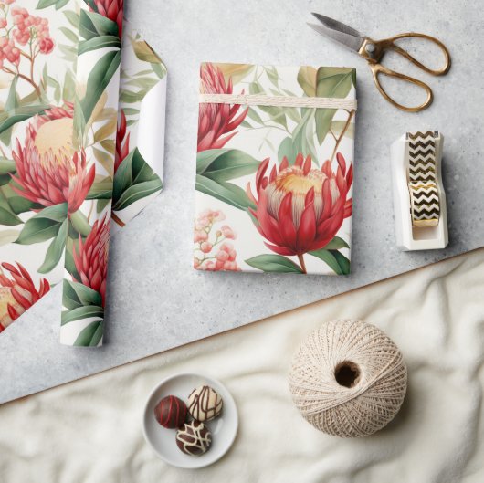 Australische inheemse Protea Bloem II Cadeaupapier (Crafts)