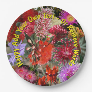 Australische inheemse wilde bloemen groot 9" papieren bordje