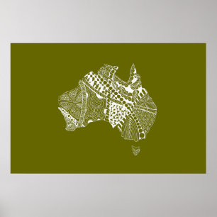Australische kaartkunst - Kies uw kleur Poster