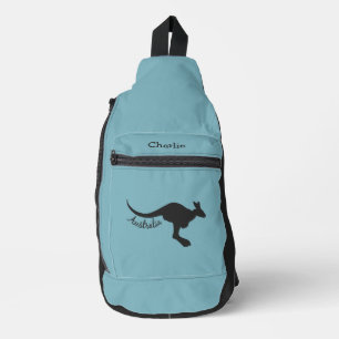 Australische Kangoeroe Aangepaste Naam & Kleur Sling Bag