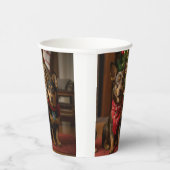 Australische Kelpie bij de open haard Kerstmis Papieren Bekers (Rechts)