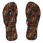 Australische Kelpie bij de open haard Kerstmis Teenslippers (Voetbed)