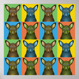 Australische Kelpie Dog Cartoon Pop-Art Poster