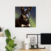 Australische Kelpie - Dog Portrait Poster (Thuiskantoor)