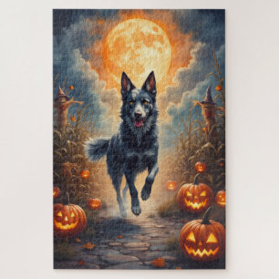 Australische Kelpie Griezelige Maisveld Halloween  Legpuzzel