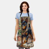 Australische Kelpie Herding Kerst Kunst Schort (Gedragen)