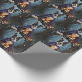 Australische Kelpie hond grillig Halloween schilde Cadeaupapier (Hoek)