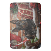 Australische Kelpie Hond Kerstfeest Badmat (Voorkant Verticaal)