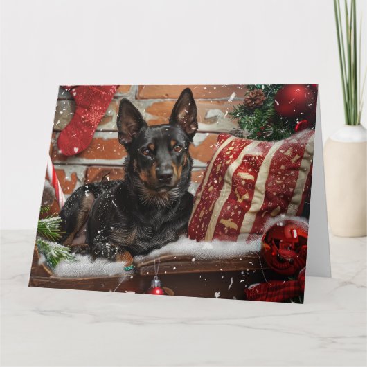 Australische Kelpie Hond Kerstfeest Kaart (Voorkant)