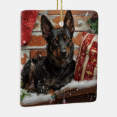 Australische Kelpie Hond Kerstfeest Keramisch Ornament (Rechts)
