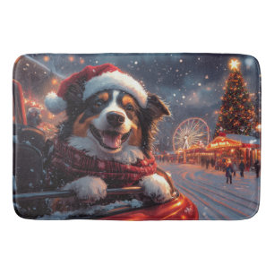 Australische Kelpie-hond rollercoaster Kerstmis Badmat