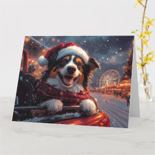 Australische Kelpie-hond Rollercoaster Kerstmis Kaart