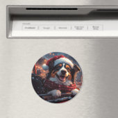 Australische Kelpie-hond Rollercoaster Kerstmis Magneet (Insitu (Vaatwasser))