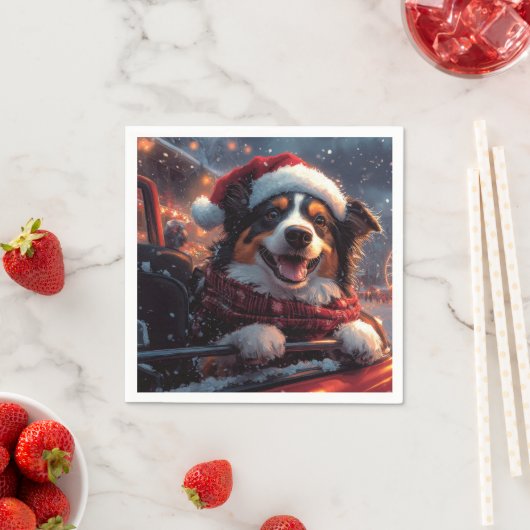 Australische Kelpie-hond rollercoaster Kerstmis Servet (Insitu)