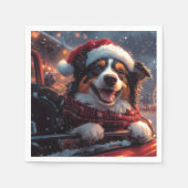 Australische Kelpie-hond rollercoaster Kerstmis Servet (Voorkant)