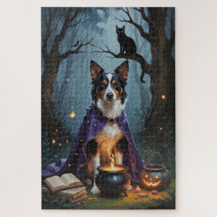 Australische Kelpie-hond Whimsical Halloween-schil Legpuzzel