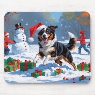 Australische Kelpie Kerstfeest Sneeuwscène Muismat