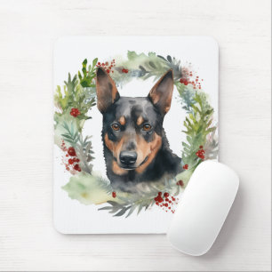 Australische Kelpie Kerstkrans Feestelijke Pup Muismat
