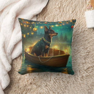Australische Kelpie Kerstmis Feestelijke Reis Kussen