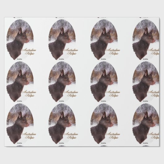 Australische Kelpie Kerstvakantie Cadeaupapier (Vlak)