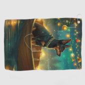 Australische Kelpie kerstvakantie Golfhanddoek (Horizontaal)
