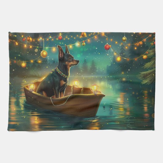 Australische Kelpie kerstvakantie Theedoek (Horizontaal)