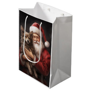 Australische Kelpie met Kerstman Kerstmis Medium Cadeauzakje