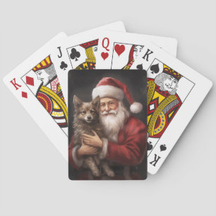 Australische Kelpie met Kerstman Kerstmis Pokerkaarten