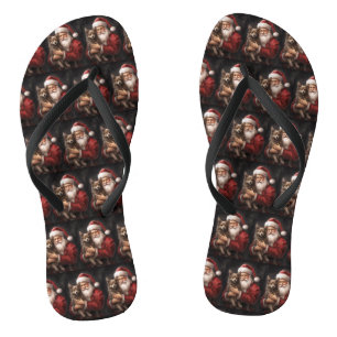 Australische Kelpie met Kerstman Kerstmis Teenslippers
