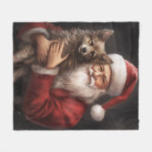 Australische Kelpie met Kerstmis Fleece Deken (Voorkant (Horizontaal))