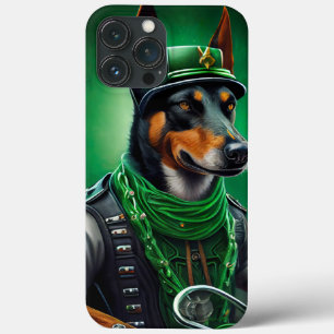 Australische Kelpie motor St. Patrick's Day iPhone 13 Pro Max Hoesje