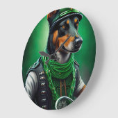 Australische Kelpie motor St. Patrick's Day Grote Klok (Hoek)
