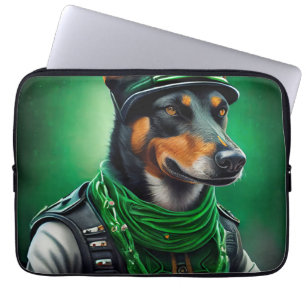 Australische Kelpie motor St. Patrick's Day Laptop Sleeve