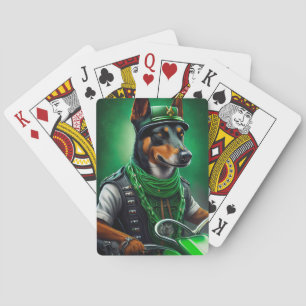 Australische Kelpie motor St. Patrick's Day Pokerkaarten