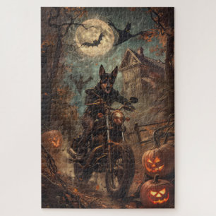 Australische Kelpie Riding Motorfiets Halloween Legpuzzel