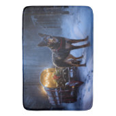 Australische Kelpie Snowy Sleigh Kerst Decor Badmat (Voorkant Verticaal)