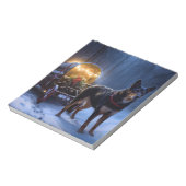 Australische Kelpie Snowy Sleigh Kerst Decor Notitieblok (Gedraaid)