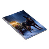 Australische Kelpie Snowy Sleigh Kerst Decor Notitieboek (Rechterzijde)